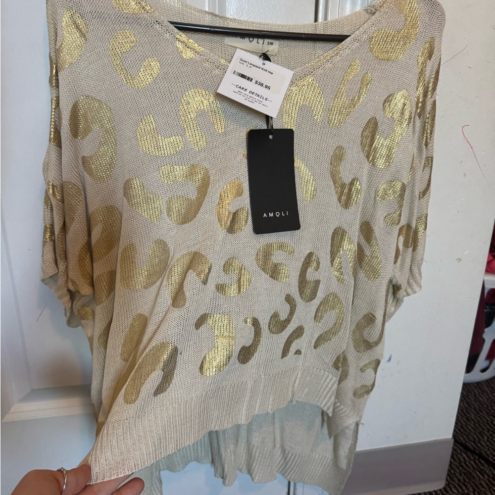 Gold Patterned Women's Blouse